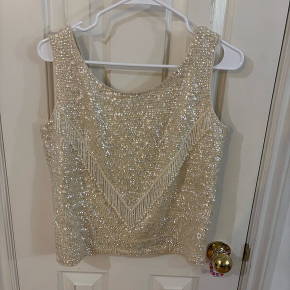 vintage Tops - vintage 80s beady sparkly top - mint condition